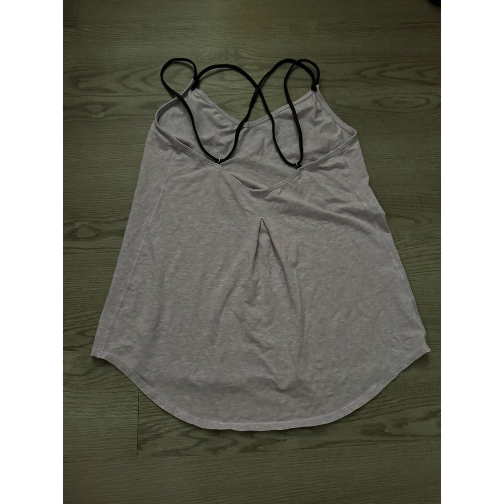 Lululemon Wild Tank Top Heathered Purple Black Strappy Back Yoga Gym Womens 8 - Picture 2 of 3